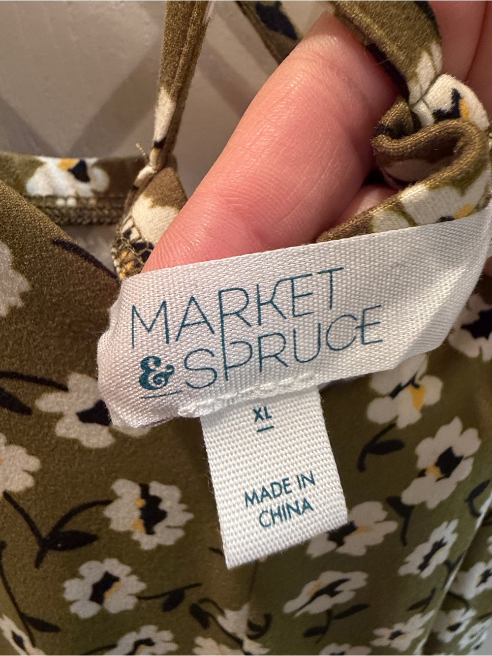 Market & Spruce Olive Green Floral Maxi Dress - Picture 6 of 9